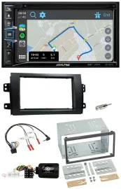Alpine DAB TMC Bluetooth 2DIN USB Lenkrad Navigation für Fiat Sedici Suzuki SX4