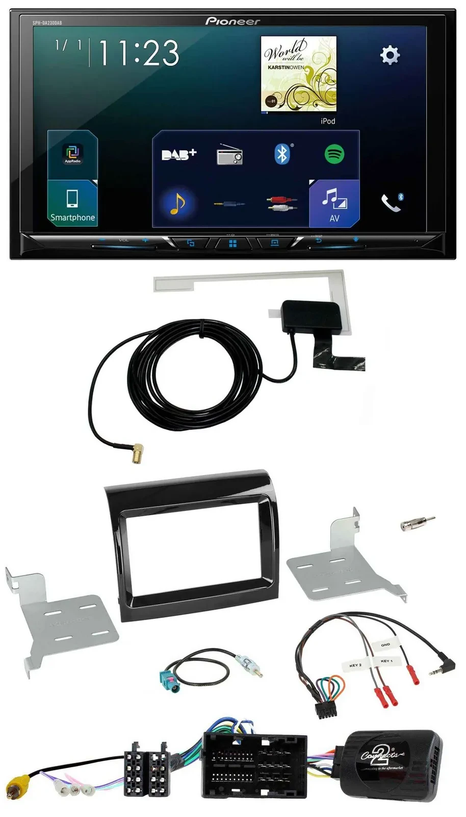 Pioneer 2DIN DAB USB Lenkrad Bluetooth Autoradio für Citroen Fiat Peugeot 2016-2
