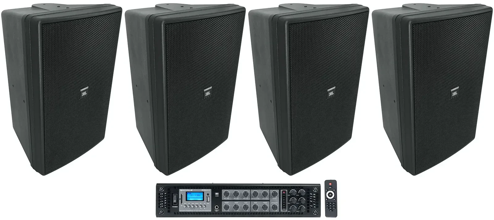 Настенная акустика JBL Control 31 Black с усилителем (4 штуки)