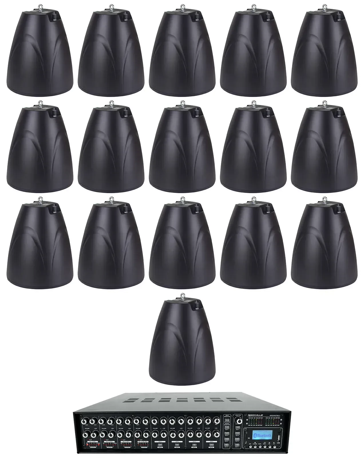 Потолочная акустика Rockville ROCK MATRIX 4+(16) PEN-65T Black с усилителем (16 штук)