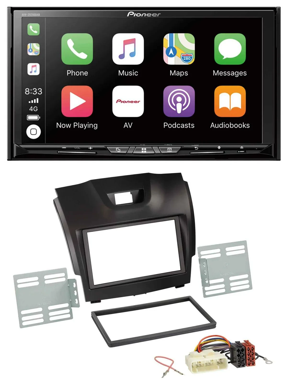 Автомагнитола Pioneer 2-DIN MP3 USB DAB DVD Bluetooth для Isuzu D-Max (с 2012), тёмно-серый