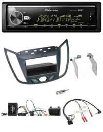 Pioneer Bluetooth USB DAB Lenkrad Autoradio für Ford C-Max Kuga dunkelgrau