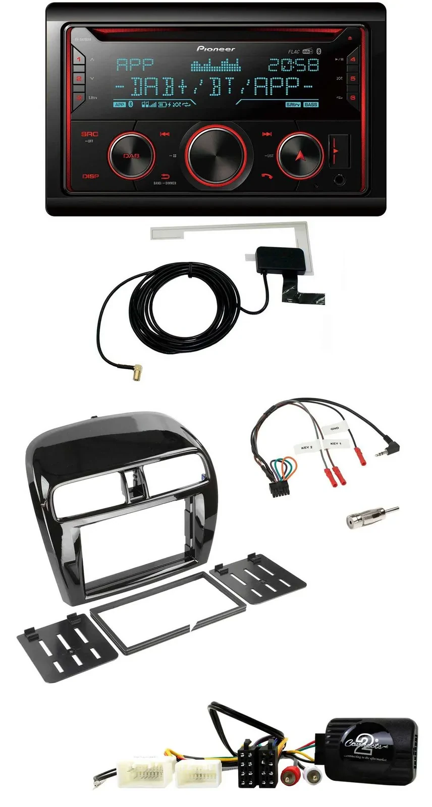 Pioneer 2DIN Lenkrad DAB USB CD Bluetooth Autoradio für Mitsubishi Mirage SpaceS