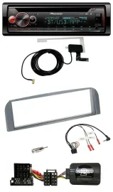 Автомагнитола для Alfa Romeo 147/GT Pioneer DAB, CD, USB, Bluetooth, поддержка кнопок на руле, цвет антрацит