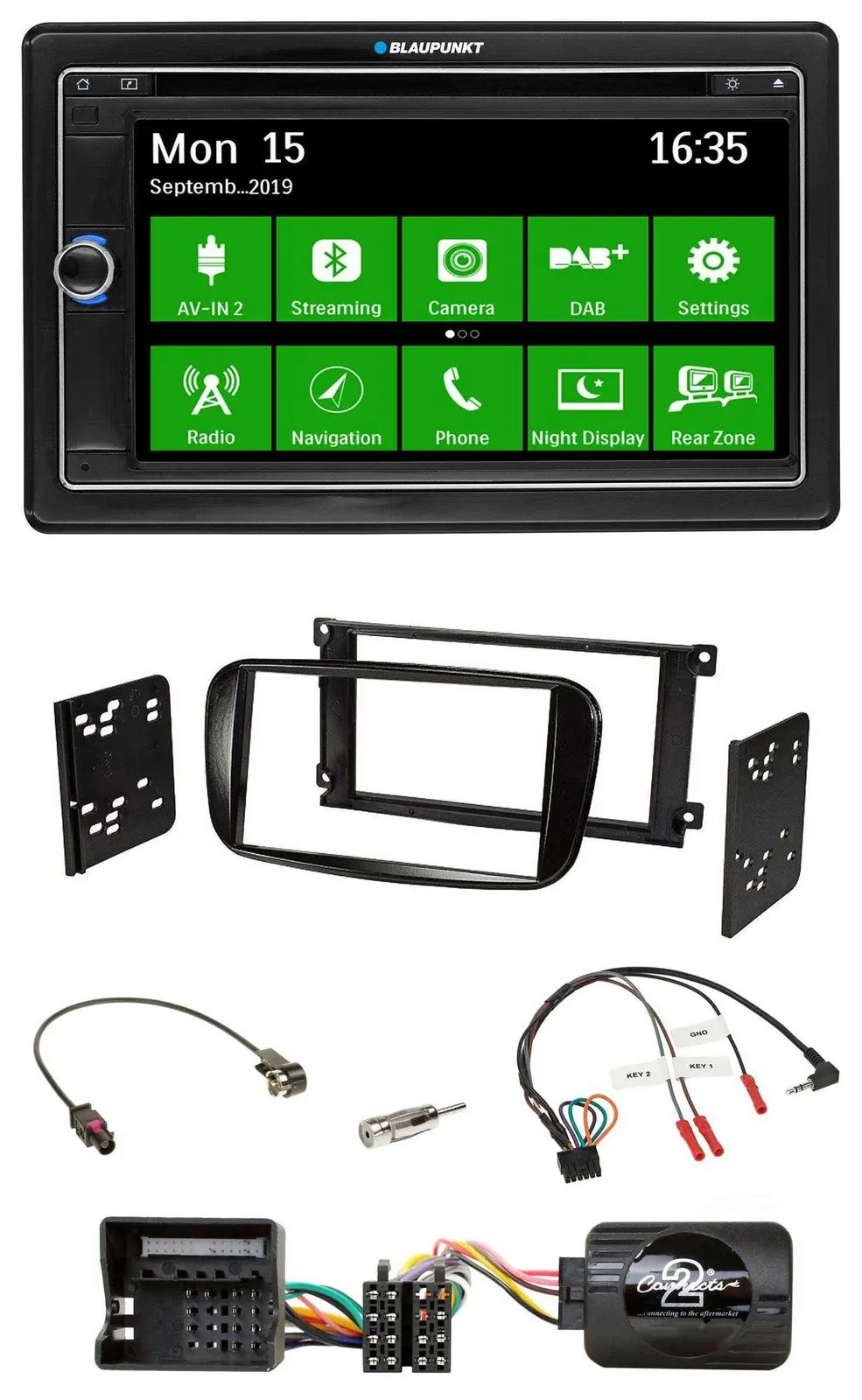 Blaupunkt Bluetooth 2DIN Lenkrad DAB USB TMC Navigation für Ford Mondeo 07-14 S-