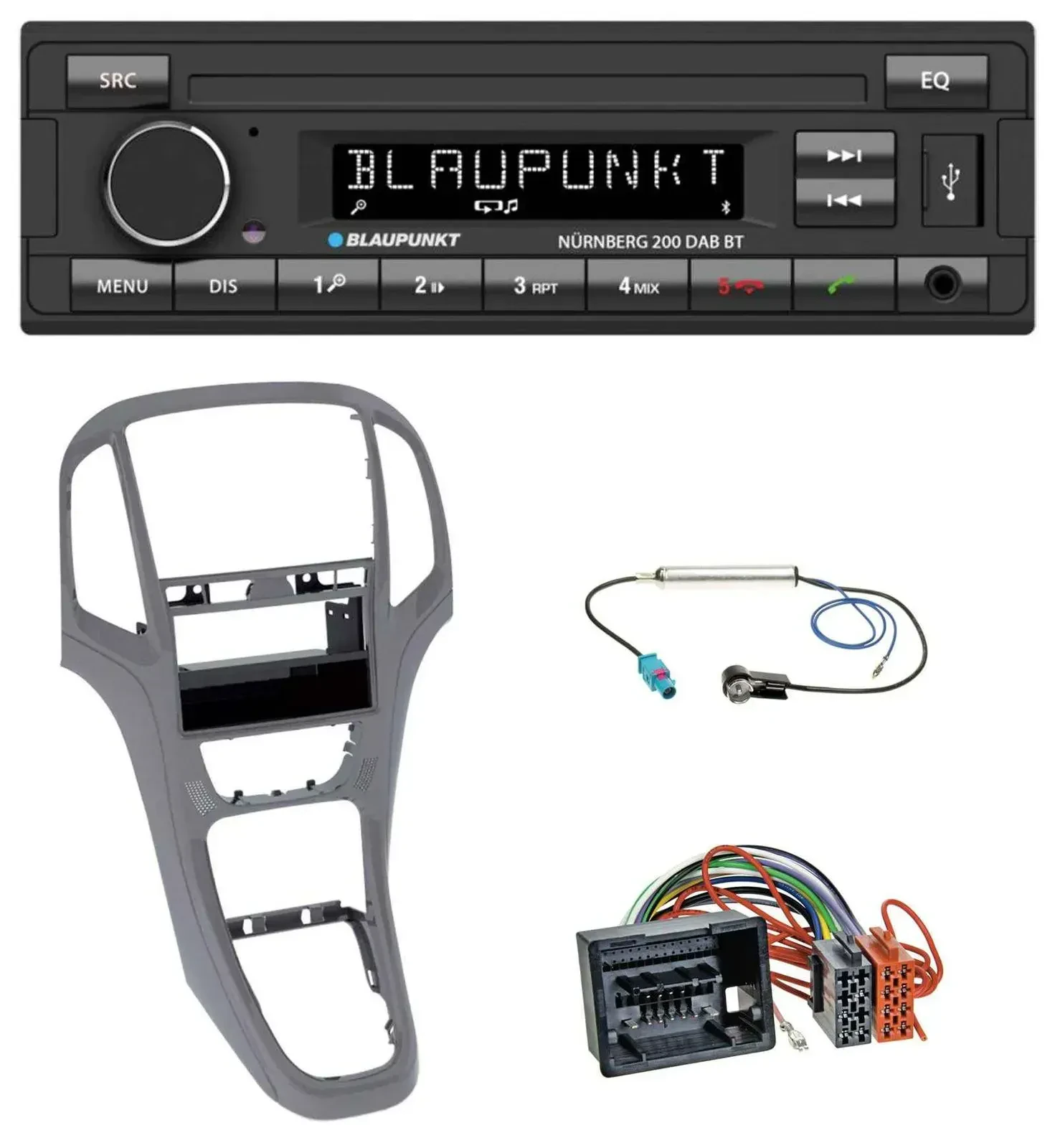 Blaupunkt USB DAB MP3 Bluetooth Autoradio für Opel Astra J ab 2009 Titan grau