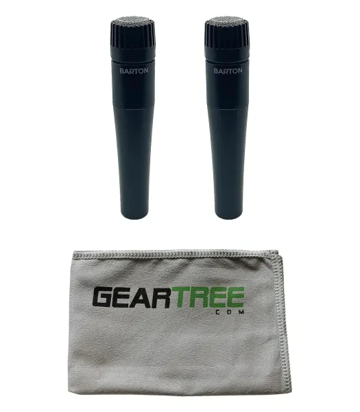 Barton B507A The Tone Ranger Dynamic Instrument Microphone, 2Pack w Polish Cloth