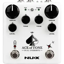 Педаль эффектов для электрогитары NUX Ace of Tone Dual Overdrive Effects Pedal White