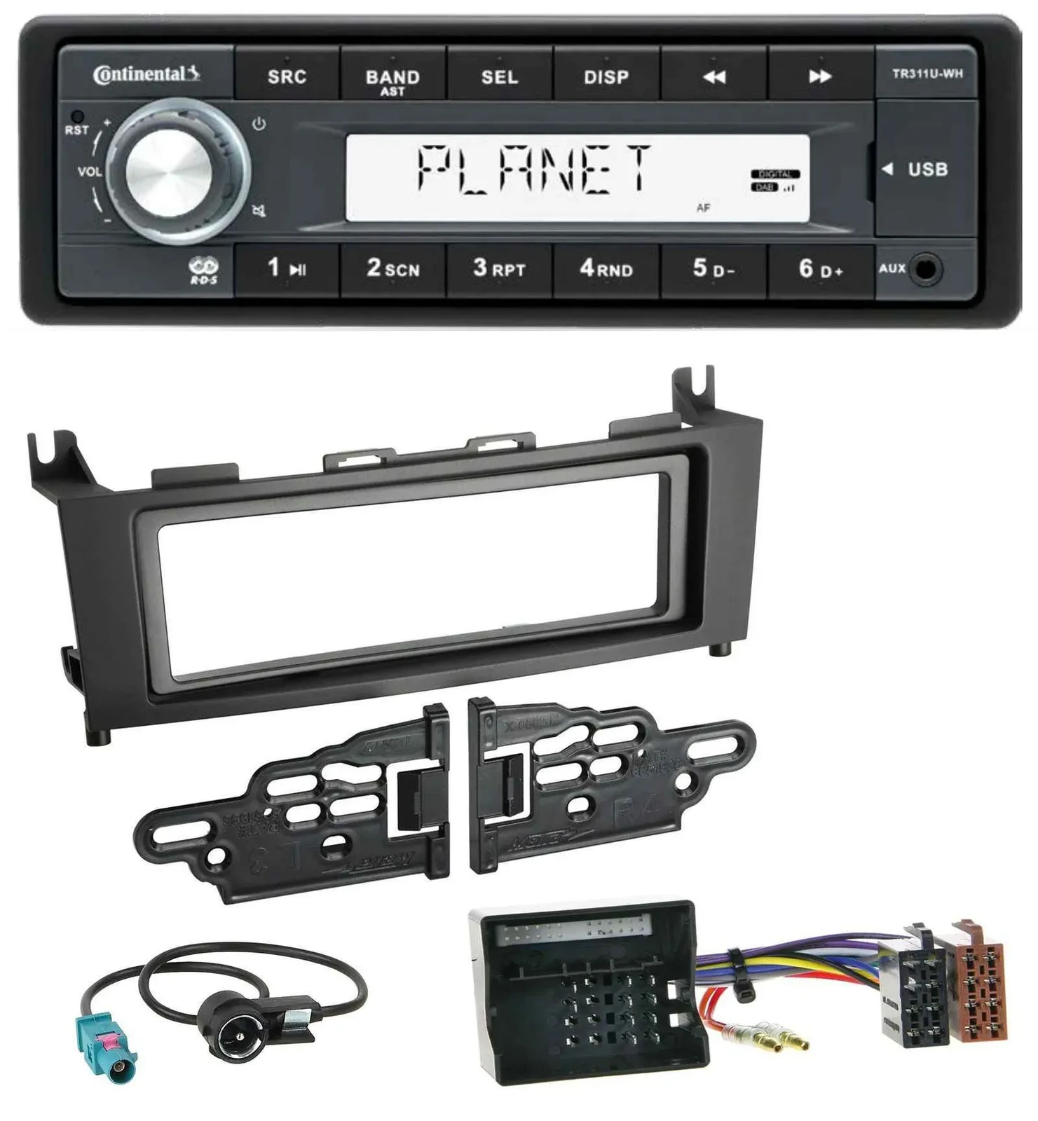 Continental USB MP3 AUX 1DIN Autoradio für Mercedes GLK (2008-2012)