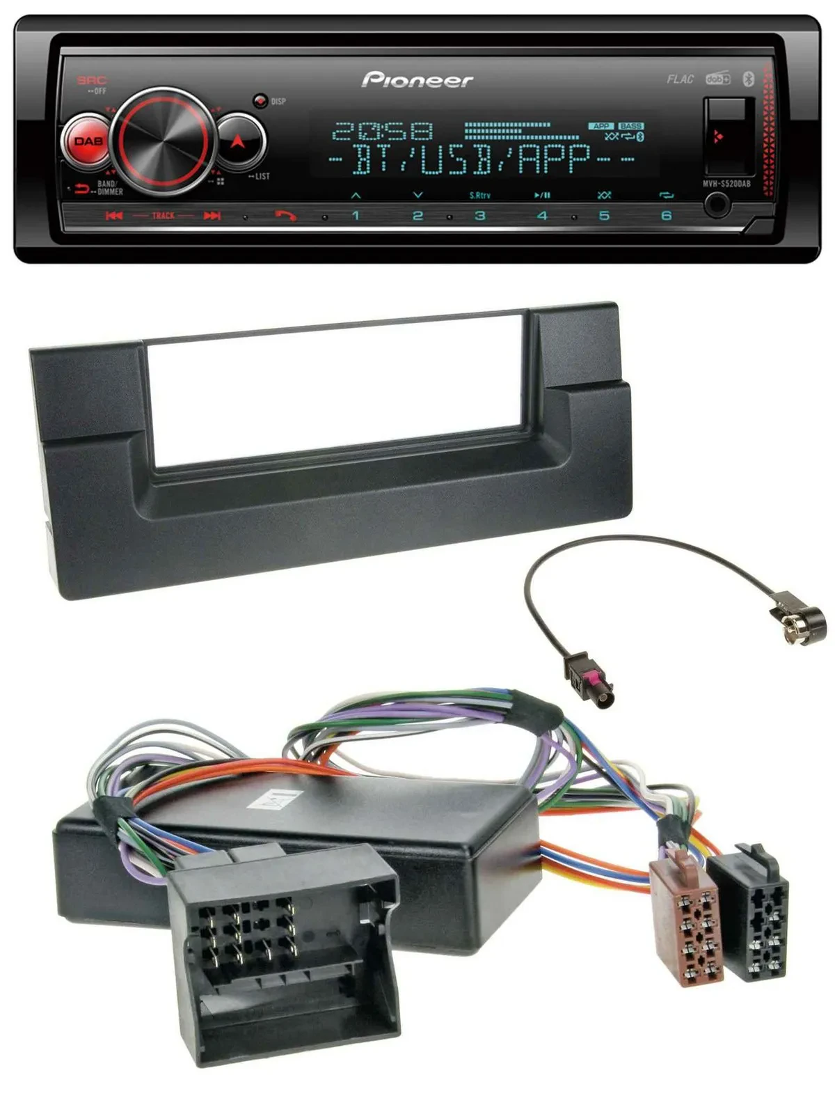 Pioneer Bluetooth USB MP3 DAB Autoradio für BMW X5 E53 5er E39 Aktivsystem Quadl