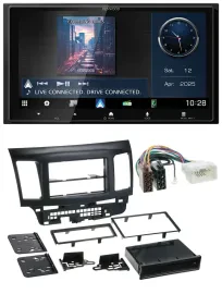 Kenwood Bluetooth 2DIN USB DAB MP3 Autoradio für Mitsubishi EVO Lancer ab 08