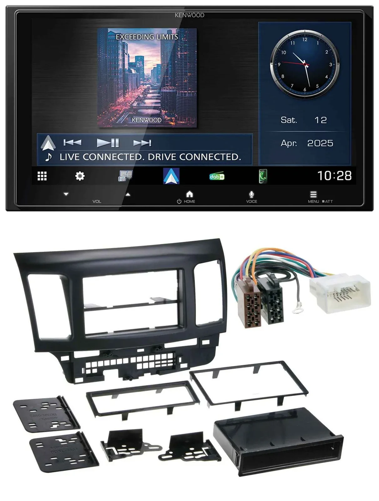 Kenwood Bluetooth 2DIN USB DAB MP3 Autoradio für Mitsubishi EVO Lancer ab 08