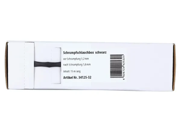 ACV Schrumpfschlauch schwarz Durchmesser: 3,2 mm Länge: 15 m 34125-32