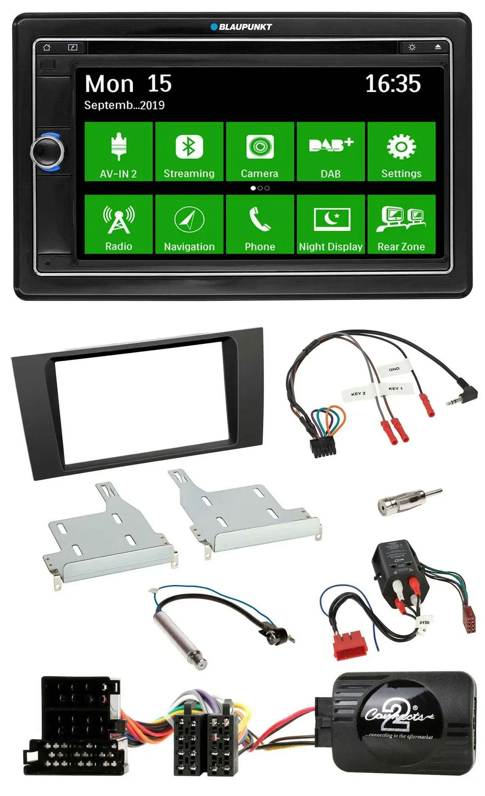 Blaupunkt Bluetooth 2DIN Lenkrad DAB USB TMC Navigation für Audi A4 99-01 BOSE V