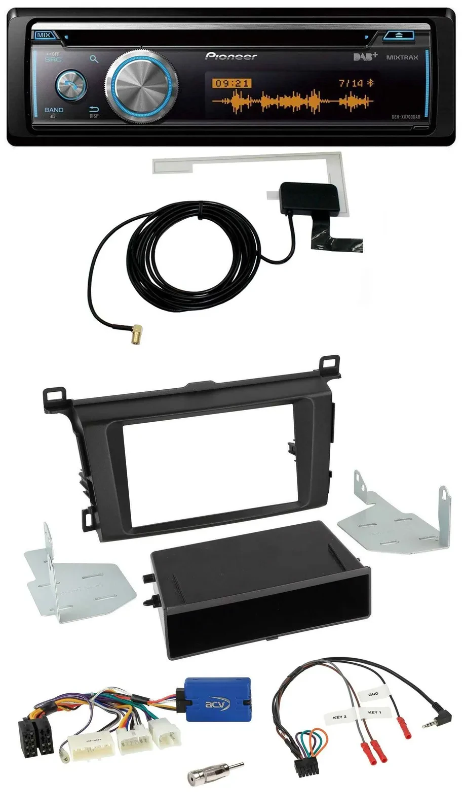 Автомагнитола для Toyota RAV4 (с 2013) Pioneer Bluetooth DAB USB CD