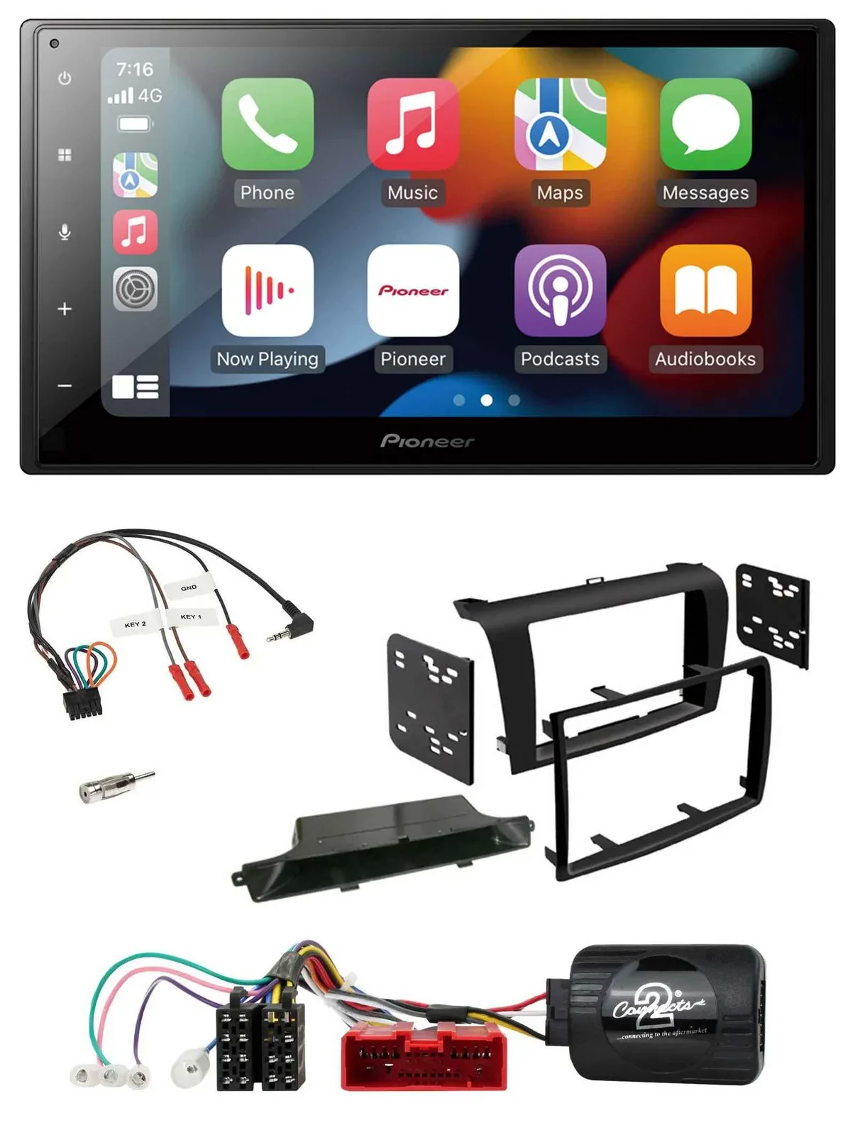 Автомагнитола для Mazda 3 (2003–2009) Pioneer 2DIN DAB, Bluetooth, USB, черная