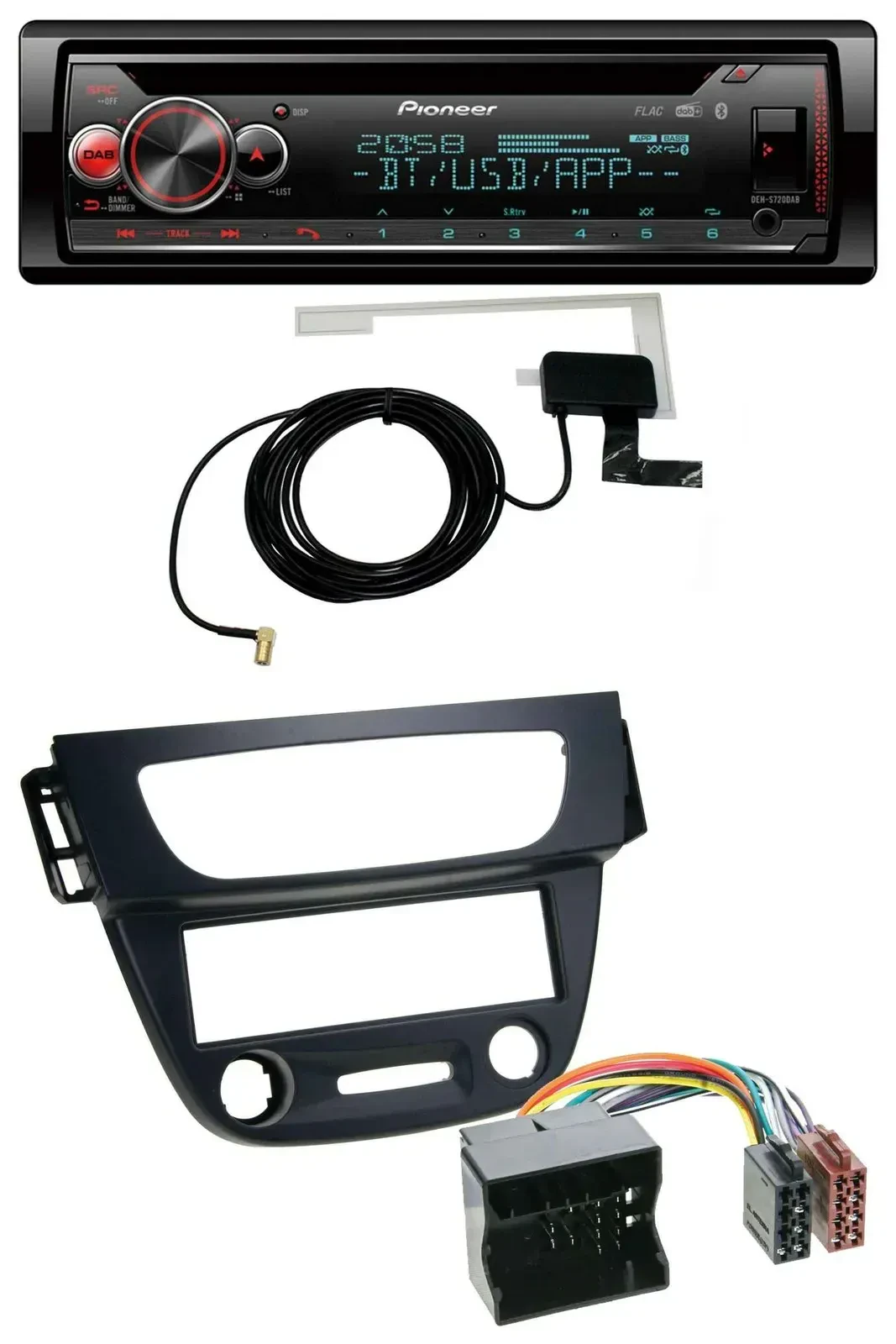 Автомагнитола Pioneer DAB, CD, MP3, USB, Bluetooth для Renault Megane 3 (2009–2014), Quadlock