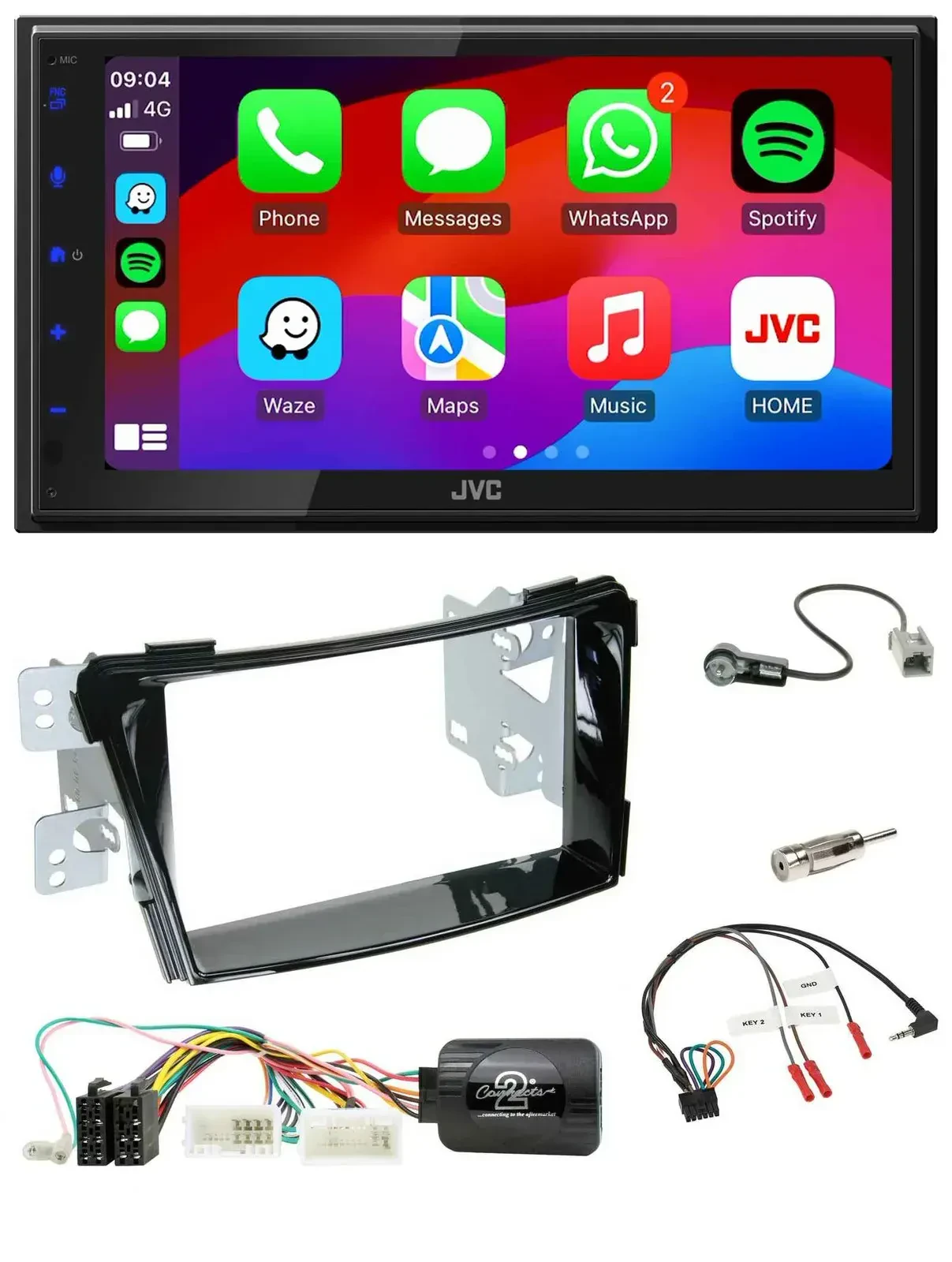 Автомагнитола для Hyundai i40 (с 2011 г.) JVC 2DIN Bluetooth DAB USB с поддержкой управления на руле