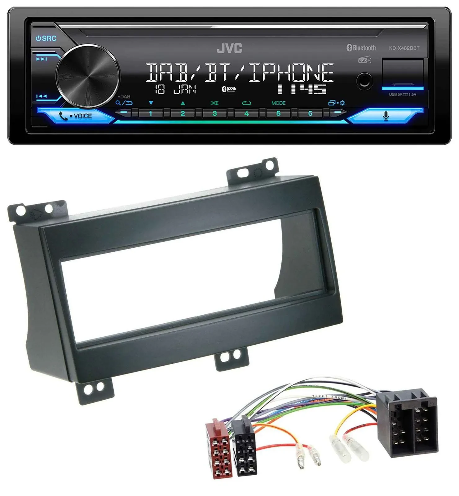 JVC Bluetooth DAB USB MP3 Autoradio für Kia Ceed (2007-2009)