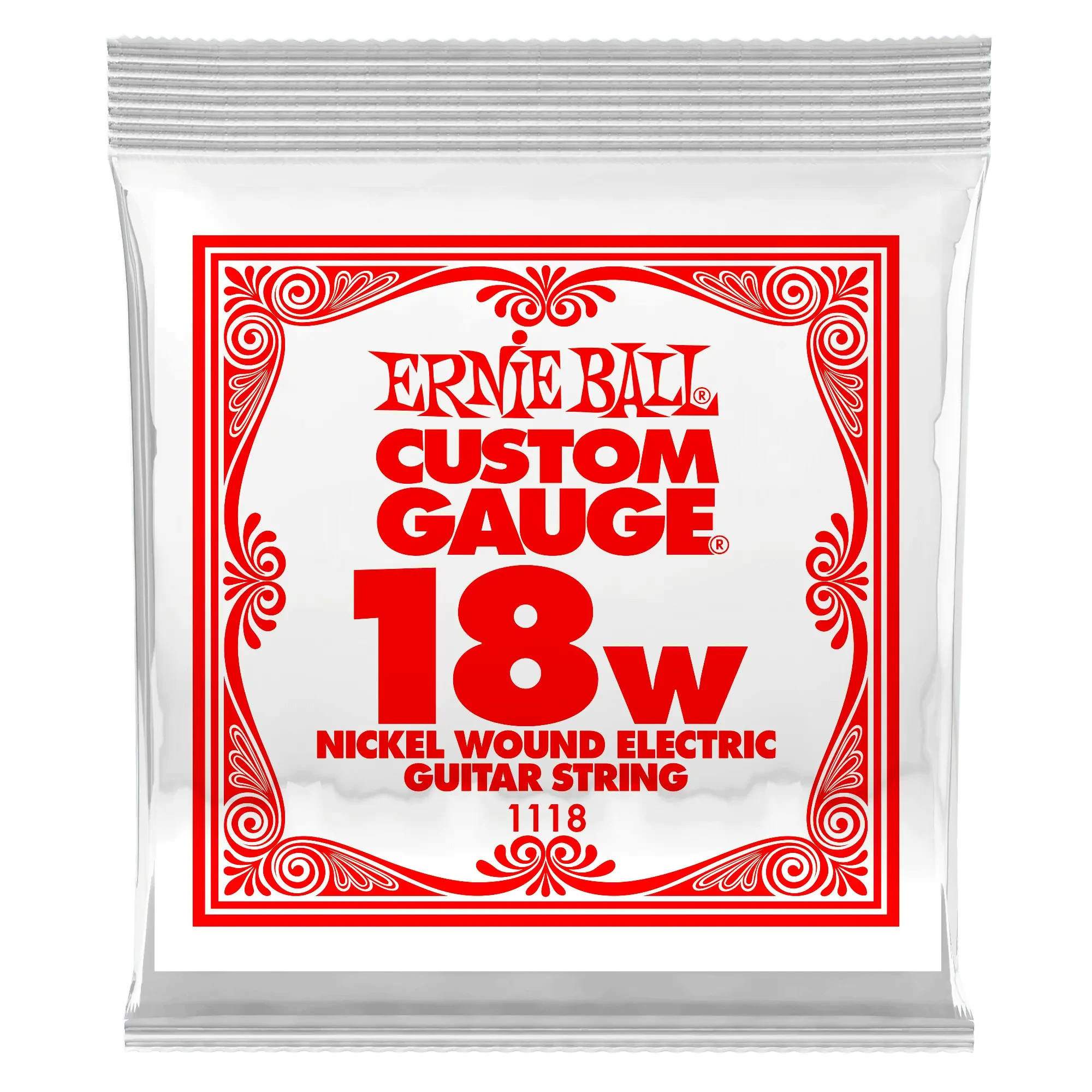 Струна для электрогитары Ernie Ball P01118 Custom gauge, сталь никелированная, калибр 18
