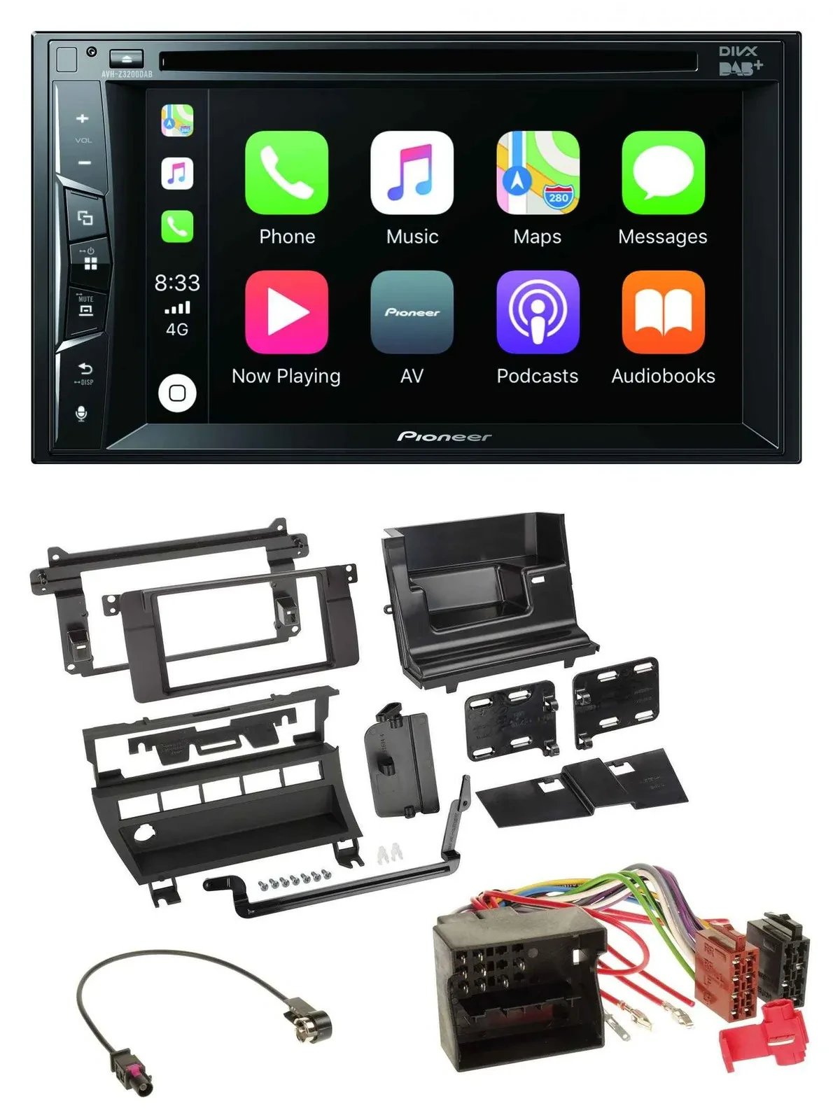Pioneer MP3 USB DVD Bluetooth DAB 2DIN Autoradio für BMW 3er 2002-2006 5 Schalte