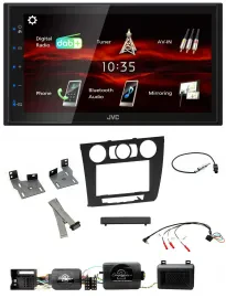 JVC USB Bluetooth Lenkrad DAB 2DIN Autoradio für BMW 1er PDC man. Klima E87/E88/