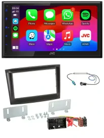 Автомагнитола для Fiat Doblo JVC 2DIN, Bluetooth, USB, MP3, DAB, черный