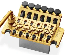Schaller Germany Floyd Rose Tremolo Kit - Gold with 37mm Block, R2 Nut