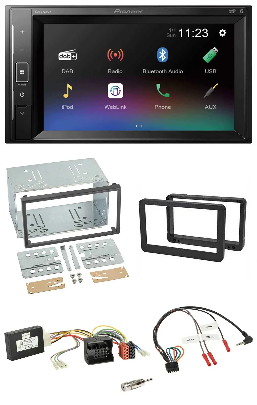 Pioneer DAB Lenkrad 2DIN Bluetooth USB Autoradio für Alfa Romeo Brera 159 Spider