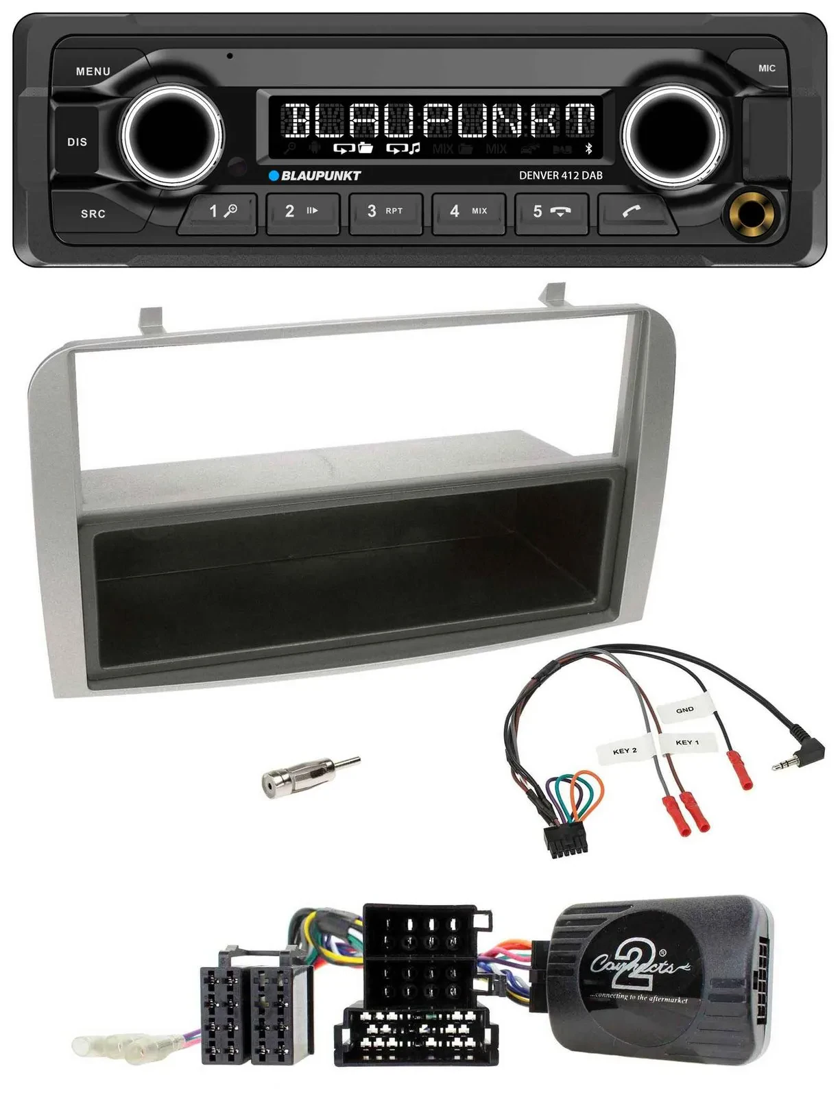 Blaupunkt Bluetooth DAB Lenkrad USB Autoradio für Alfa GT 147 07-10 silber Ablag