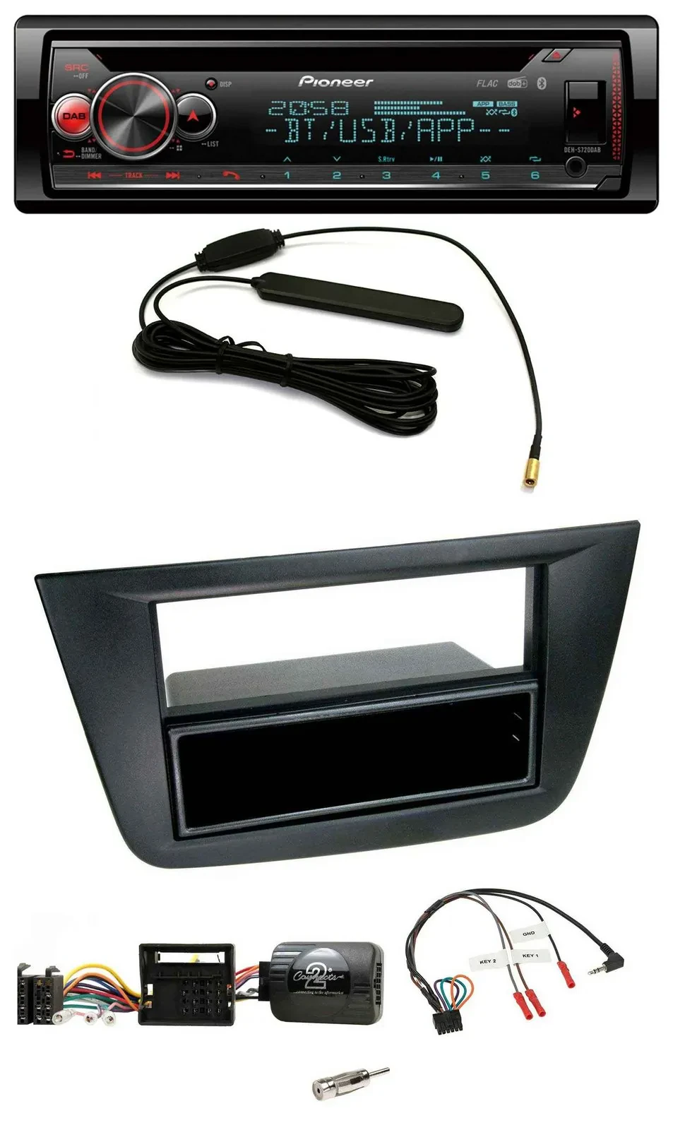 Автомагнитола Pioneer USB DAB Bluetooth CD, совместима с кнопками на руле, для Seat Altea/Toledo (2004–2009)