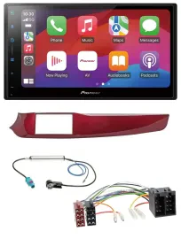 Pioneer DAB USB MP3 Bluetooth 2DIN Autoradio für Alfa Giulietta 10-13 rot glänze