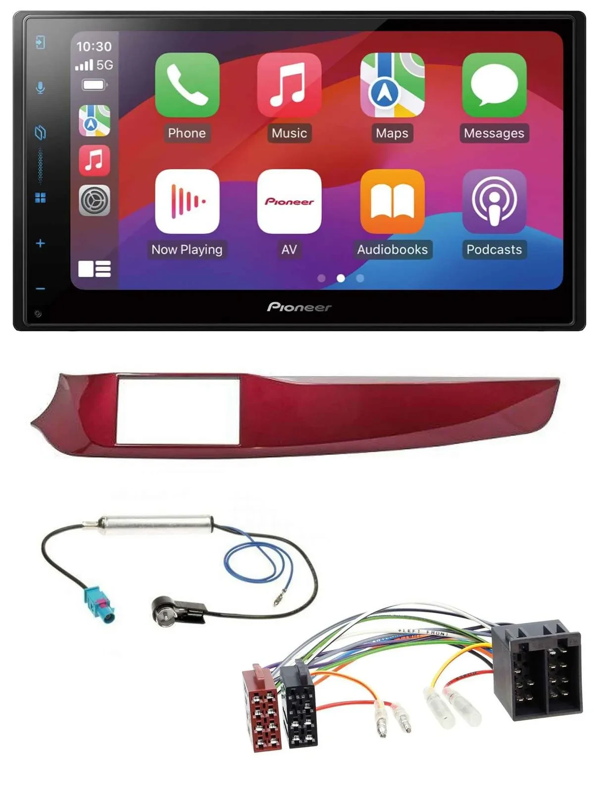 Pioneer DAB USB MP3 Bluetooth 2DIN Autoradio für Alfa Giulietta 10-13 rot glänze