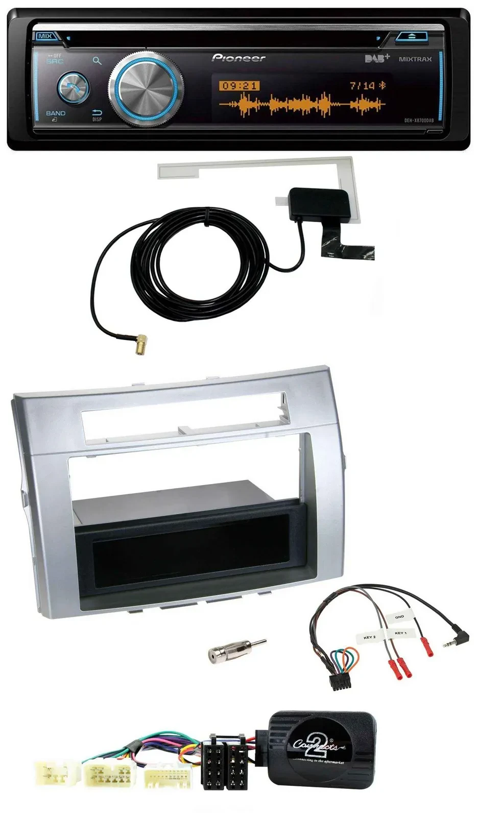 Автомагнитола для Toyota Corolla Verso Pioneer Bluetooth, DAB, USB, CD