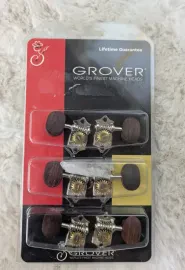 Grover H97-18NAR Sta-Tite Machine Heads Rosewood Button For Slotted Headstocks
