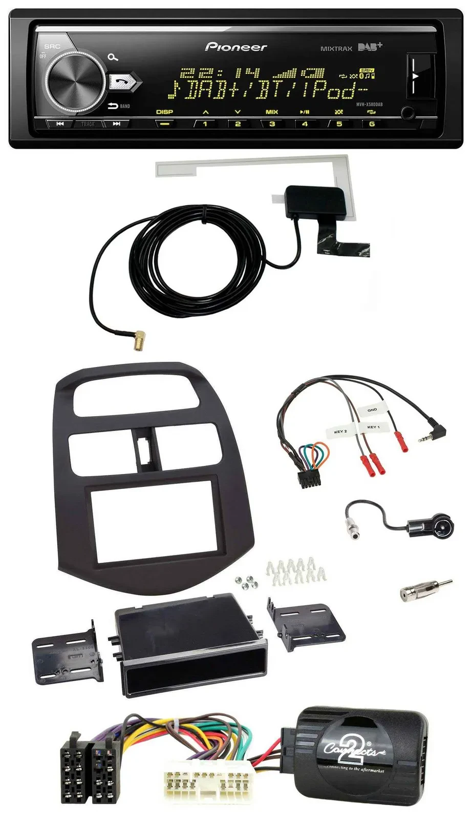 Pioneer Bluetooth DAB USB Lenkrad Autoradio für Chevrolet Spark KLM 2012-2013