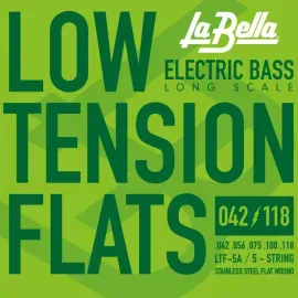 Струны для бас-гитары La Bella LTF-5A Low Tension Flexable Flats, плоская обмотка, пониженное натяжение