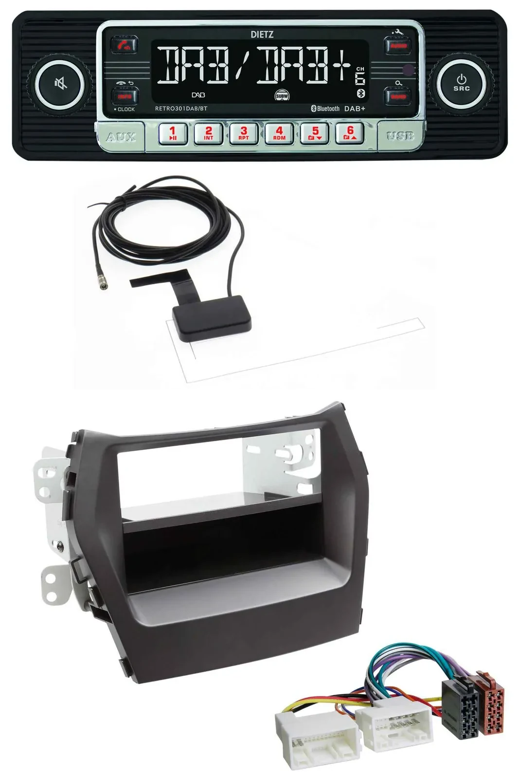 Dietz DAB Bluetooth USB MP3 Autoradio für Hyundai Santa Fe (ab 2012)