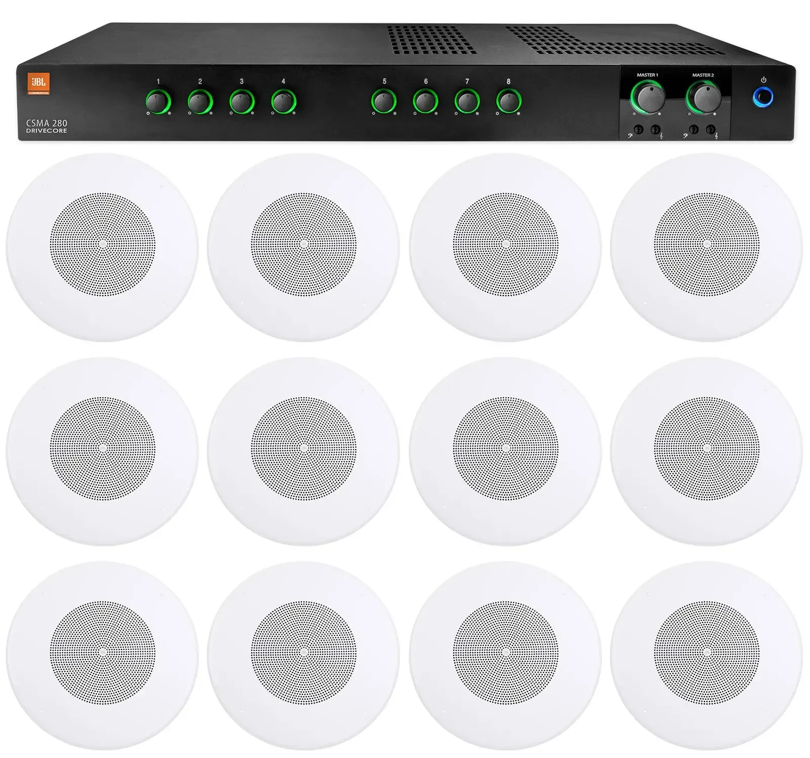 Потолочная акустика JBL CSS8018 White с усилителем (12 штук)