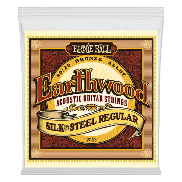 Струны для акустической гитары Ernie Ball 2043 Earthwood 80/20 Bronze Silk & Steel Regular