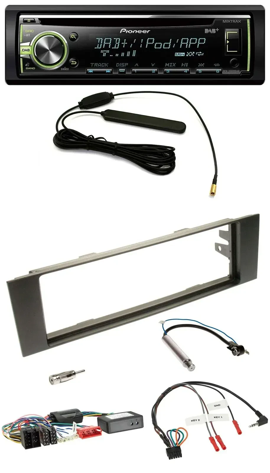 Pioneer MP3 USB CD DAB Lenkrad Autoradio für Audi A3 03-06 Teilsystemadapter