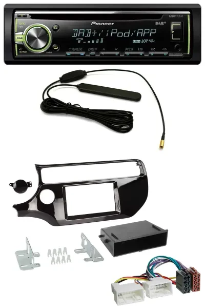 Pioneer MP3 USB CD DAB AUX Autoradio für Kia Rio UB ab 2015 piano-schwarz