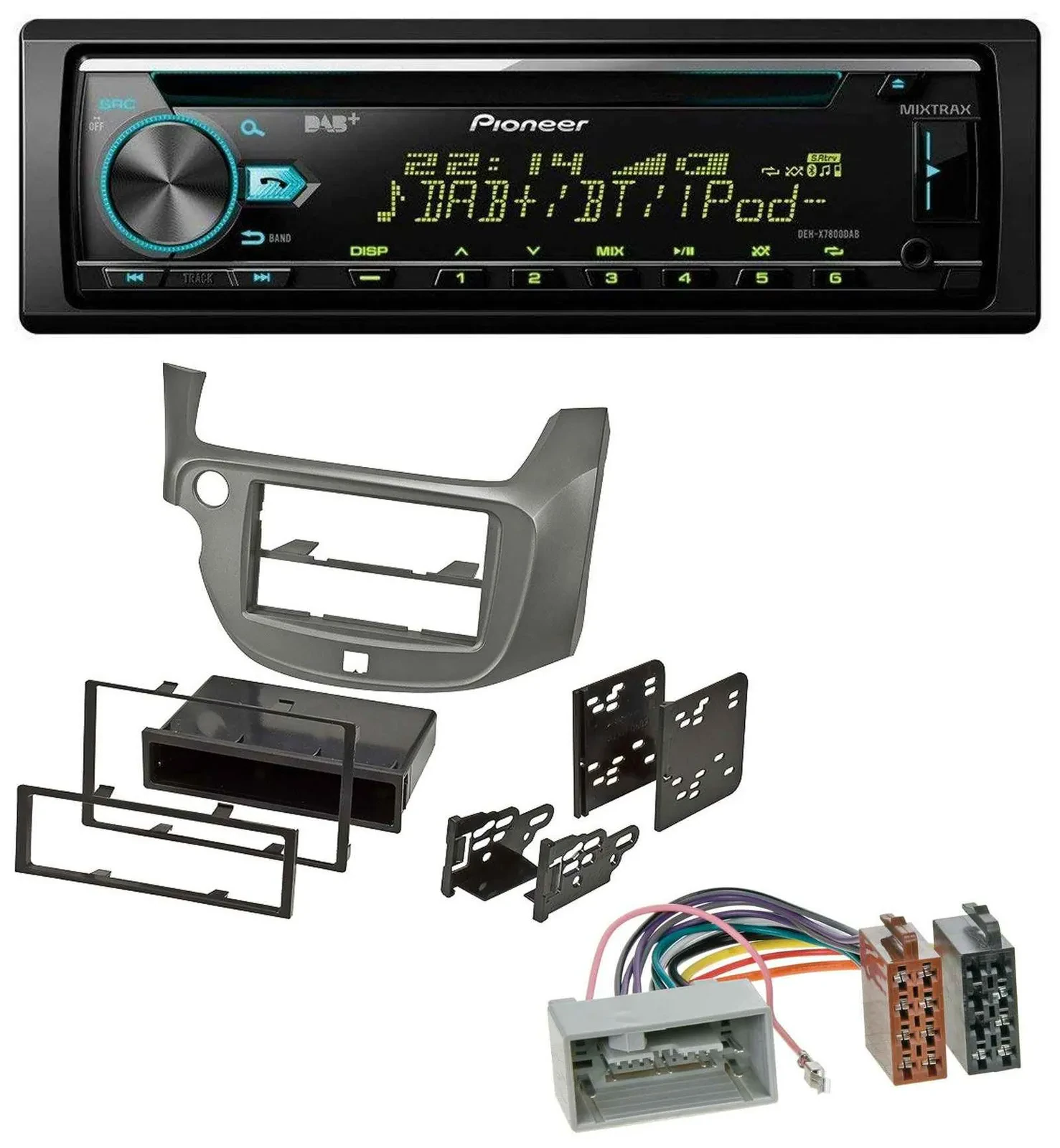 Pioneer DAB MP3 CD USB Bluetooth Autoradio für Honda Jazz (ab 2009) - silber