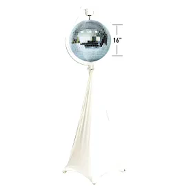 Eliminator Decor MBSK Motorized Mirror Ball Stand w Scrim & ADJ 16" Mirror Ball