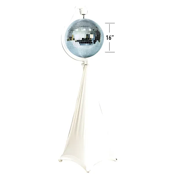Eliminator Decor MBSK Motorized Mirror Ball Stand w Scrim & ADJ 16" Mirror Ball