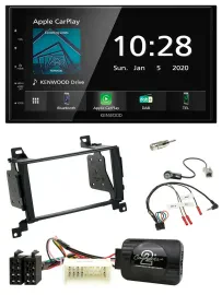 Kenwood Bluetooth Lenkrad DAB USB 2DIN Autoradio für Hyundai Santa Fe 07-12