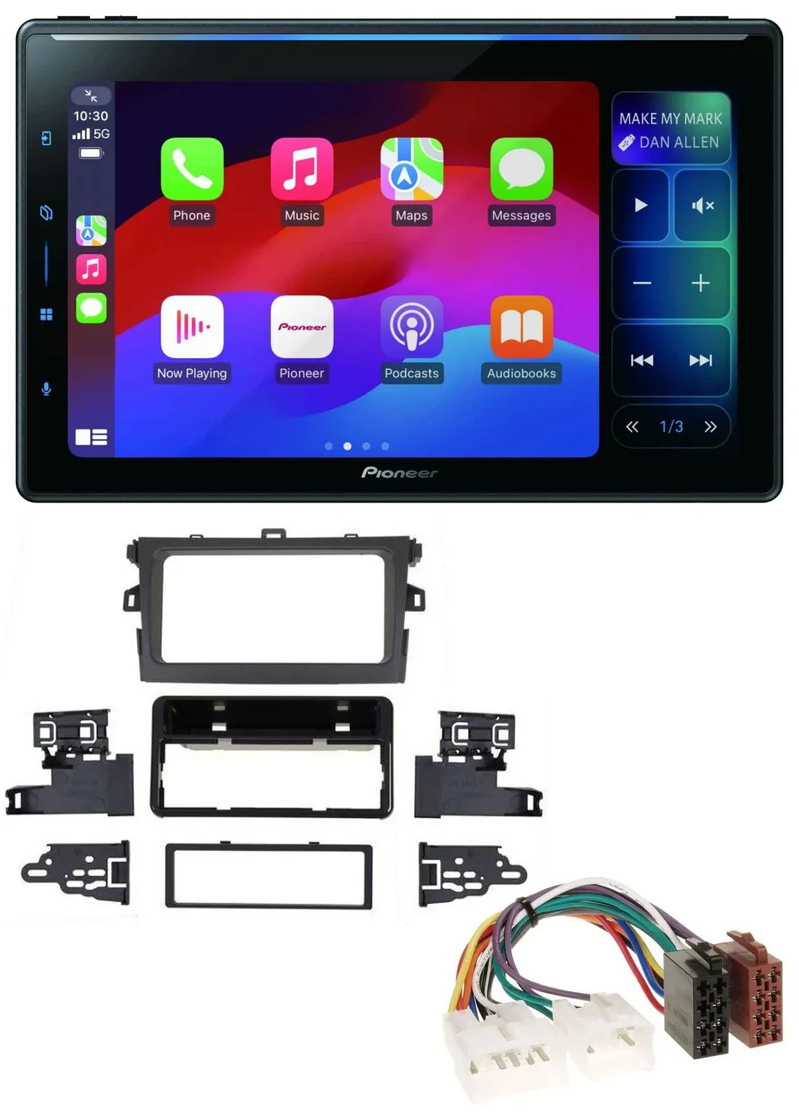 Pioneer Bluetooth DAB MP3 USB Autoradio für Toyota Corolla 2009-2012 silber