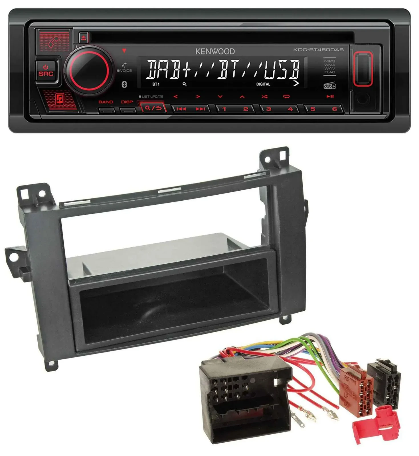 Kenwood MP3 CD USB Bluetooth DAB Autoradio für Mercedes B-Klasse (T245, 05-11)
