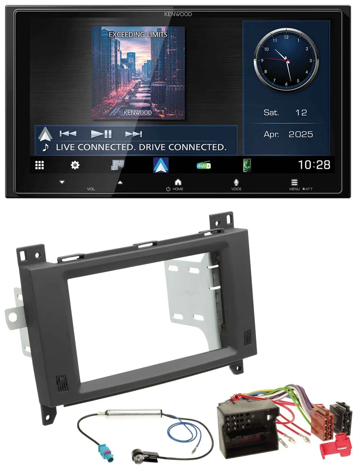 Kenwood Bluetooth 2DIN USB DAB MP3 Autoradio für Mercedes Vito Viano 06-14 Rubbe