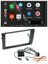 JBL USB 2DIN MP3 Bluetooth AUX Autoradio für Audi A4 01-08 B6 B7 Quadlock